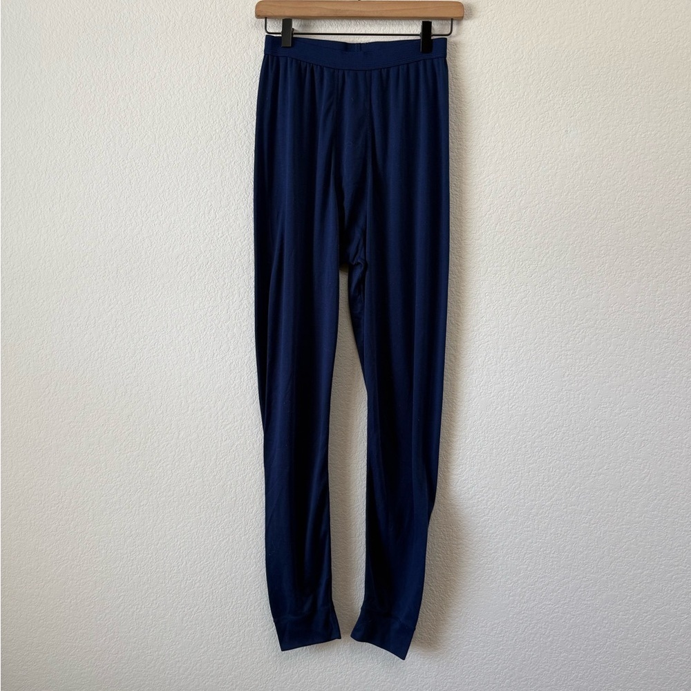 Patagonia Capilene Navy Blue Longjohn Pants Layering Midweight Under Layer Sz LG